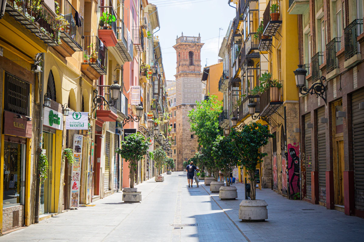 A street in Valencia old town, Spain, where Elena Alonso practices